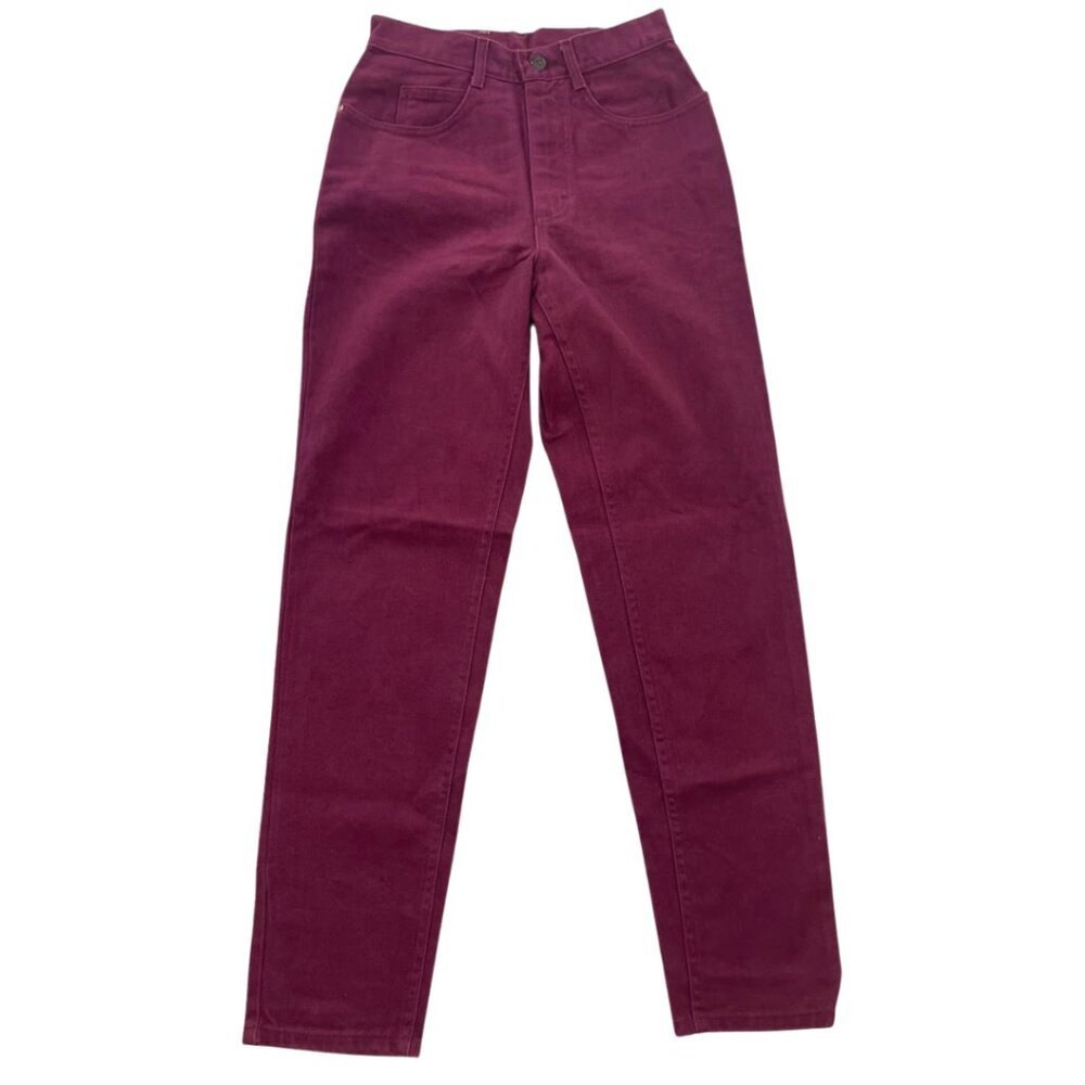 Vintage Retro 90s Lee Jeans Women's Maroon Regular Fit Tapered Leg Jeans Size 9
